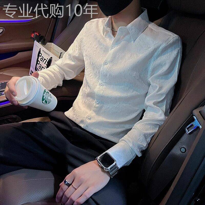 LL男装衬衫男长袖高级感痞帅休闲修身2026年新款春秋潮流轻奢上衣