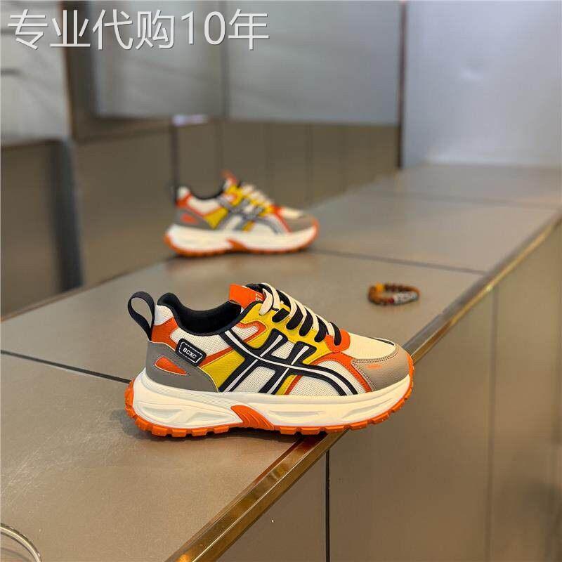 春夏新款流行男鞋百搭拼色低帮潮鞋时尚系带休闲男士鞋子