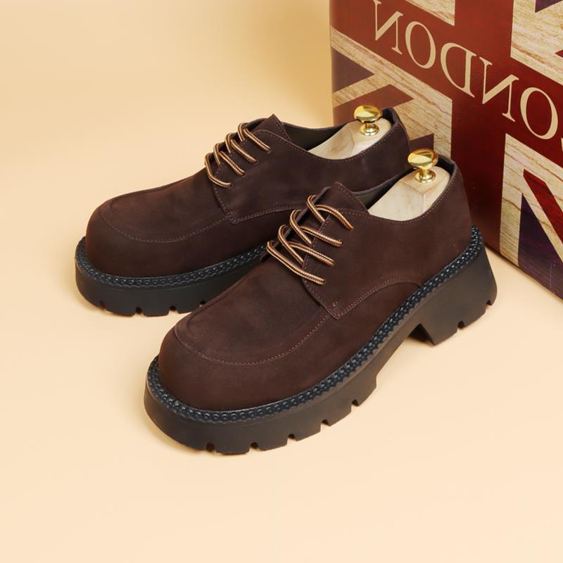 BoutiqueCa Senlh舒适匠心制作！英伦皮鞋男士厚底增高休闲乐福鞋