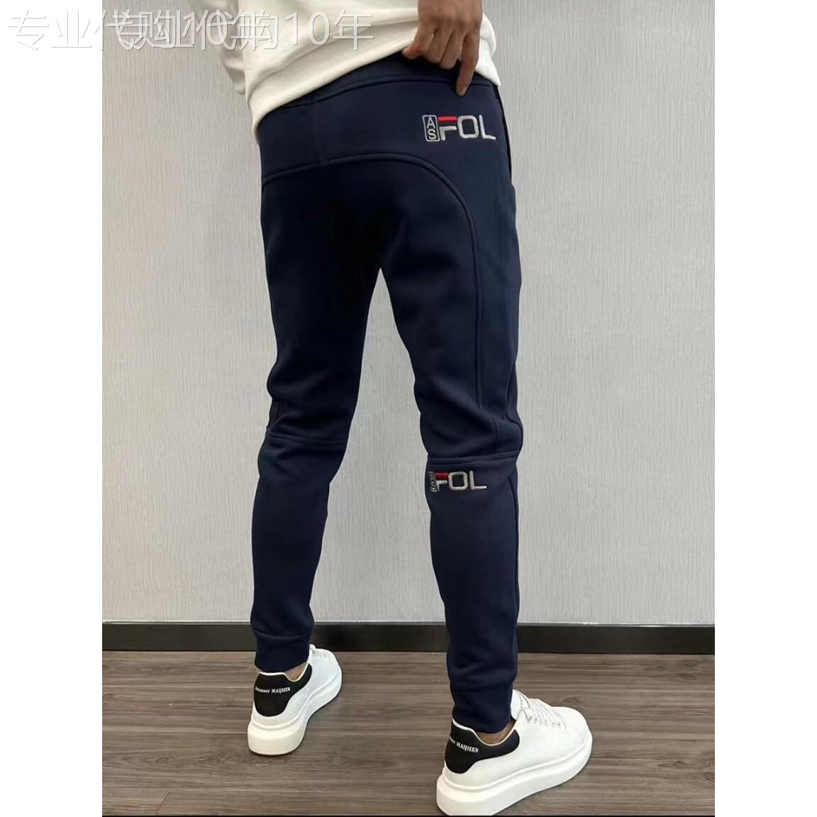 运动运动裤男士的春季和秋季新潮流品牌修身多用途休闲打底裤字母