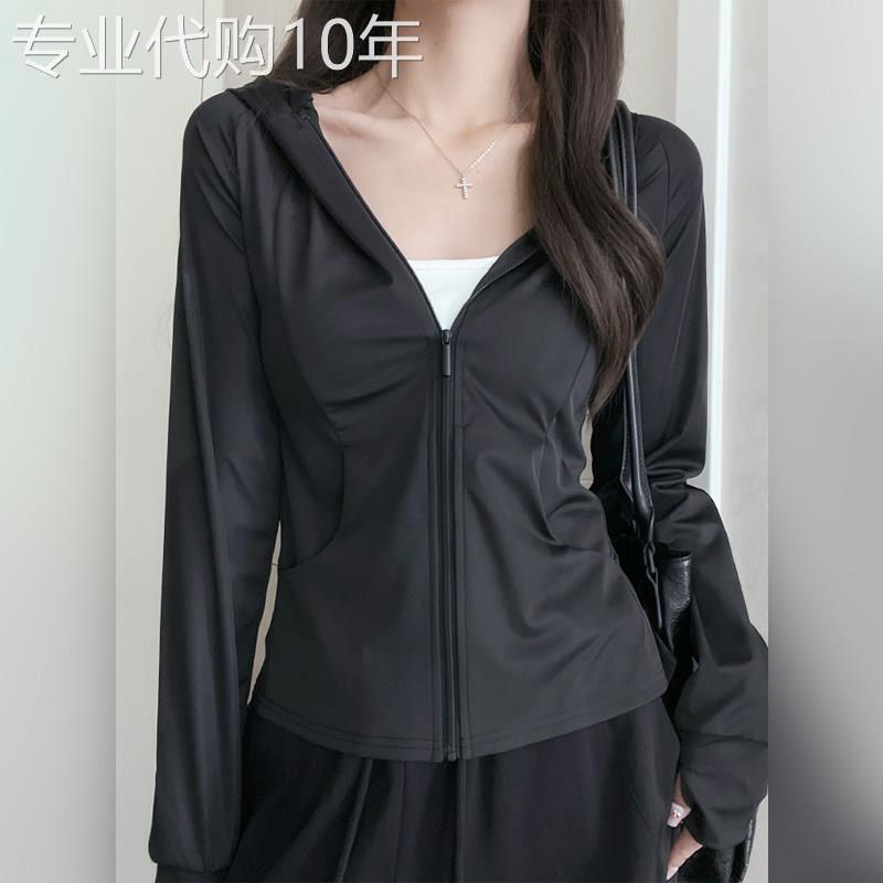潮牌时尚长袖防晒衣女夏季2026新款户外透气防晒服修身开衫外套薄