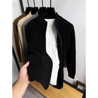 2025新款秋冬季男士休闲高端品牌正品立领长袖针织开衫毛衣外套