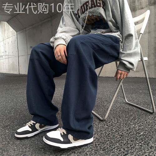 2025年春秋季男阔腿裤新高街时尚宽松直筒工装裤百搭休闲裤