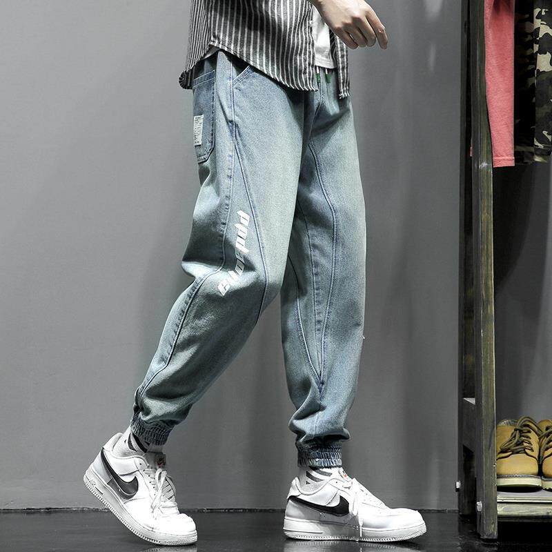 潮牌直筒牛仔裤男士夏季2023新款潮流美式宽松束脚休闲裤男款裤子