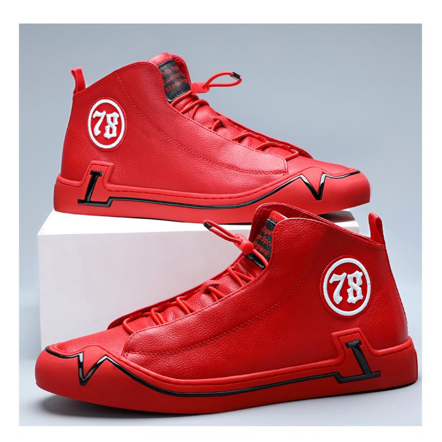 韩国专柜 欧洲站真皮时尚男鞋秋冬新款高帮板鞋百搭潮流运动鞋