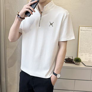 高级感冰丝棉半拉炼炼polo0325k 夏季 春夏男t恤士立领短袖 2026新款