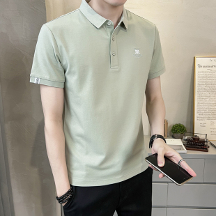 士棉半袖 翻领短袖 2026夏季 潮流修身 青年0325k 新款 春夏男t恤polo衫