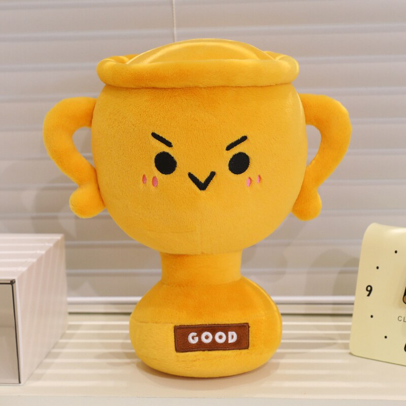 创意奖杯毛绒玩具可定制可开票图片