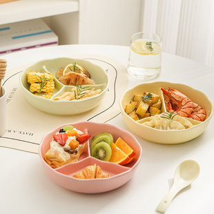 陶瓷分格餐盘211减脂餐盘三格盘子早餐大人儿童分餐盘减肥水果盘