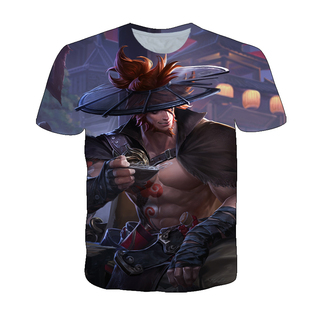 新王者荣耀夏侯惇朔风刀衣服短袖T恤夏季男女款中学生青少年上衣