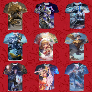 王者荣耀不知火舞绯月行衣服短袖T恤夏季男女中小学生青少年上衣