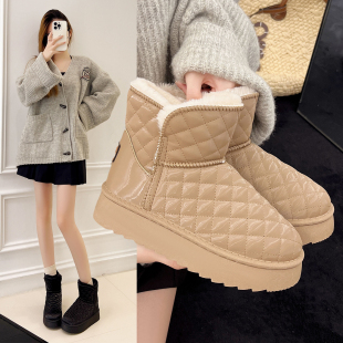 网红厚底韩版雪地靴女冬季新款加绒加厚防雪防滑户外旅游东北棉鞋