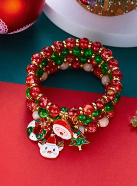 4Pcs/Set Coloful Beads Chistmas Bacelet Fo Women Xmas e