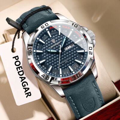 POEDAGAR Original Men Watch Luxury Waterproof Luminous Date