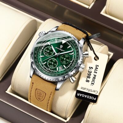 POEDAGAR Luxury Man Watch Quartz Waterproof Luminous Date