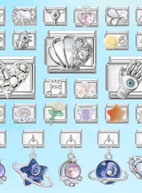 Wholeasle Shiny Zircon Shell Love Heart Devil Eyes Italian