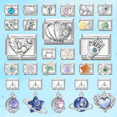 Wholeasle Shiny Zircon Shell Love Heart Devil Eyes Italian