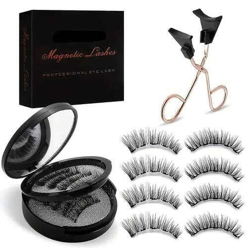 8pcs Magnetic Eyelash Kit Natural False Lashes Waterproof
