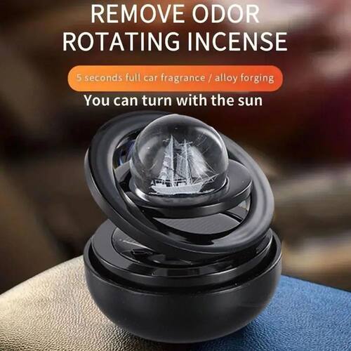 Solar Powered Rotation Solar Aromatherapy Car Air Freshener