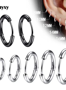1 pair Women/Man Stainless Steel Small Hoops Earring