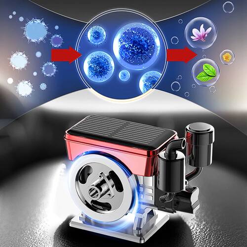 1pc Car Solar Powered Rotating Air Freshener Diffuser Solar