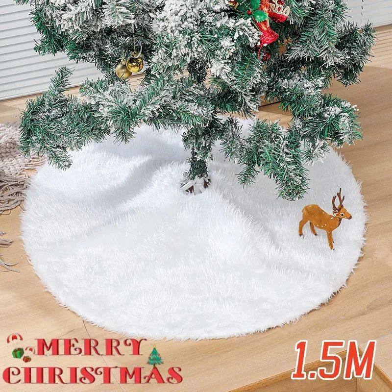 150CM White Chistmas e Skit Rabbit Velvet Fu Floo Mat