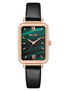 1 Piece Squae Geen Watch Women Watch Women's Belt Quatz