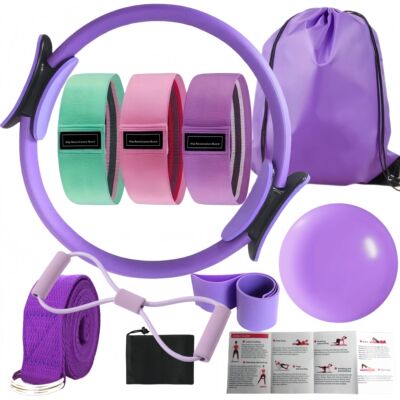 10-Piece Pilates Loops Yoga Kit, Stch Belt Yoga Ball Rally