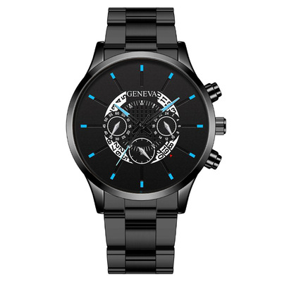 Geneva Thee-eye Men's Watch Men's Watch Steel Band Business