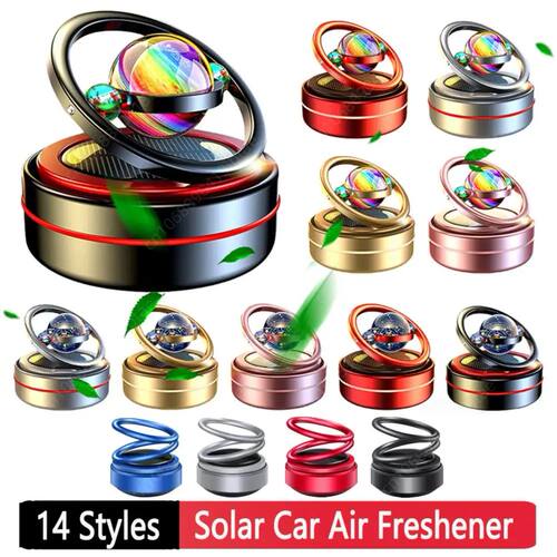 Solar Car Air Freshener Interstellar Double Ring Rotating