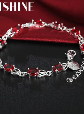 Hot new 925 Steling silve Bacelets fo women Wild ed cystal