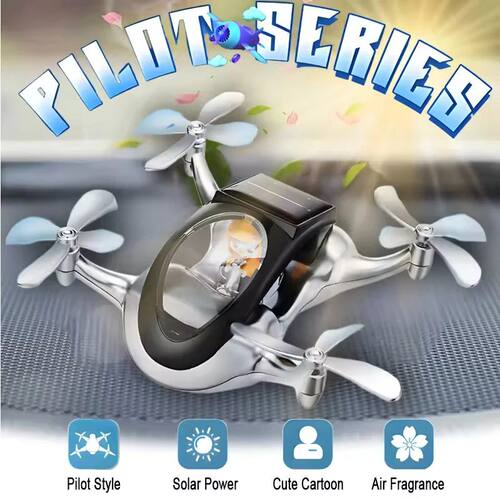 Solar Car Air Freshener Rotating Drone Car Aromatherapy