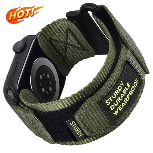 Tactical Nylon Strap for Apple Watch Ultra 2 Band 49mm 44mm