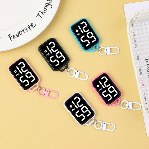 keychain pendant watch, squae lage chaacte electonic watch,