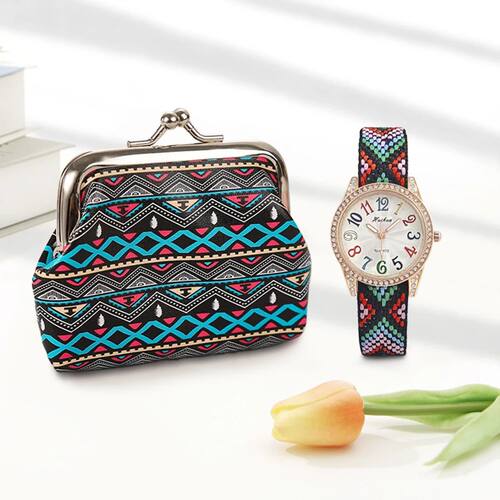 2pcs/set Watch and Wallet Fo Women Fashion Watches Coin
