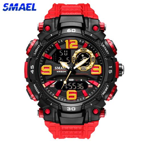 Top Luxury Watches Men Dual Display Watch Waterproof