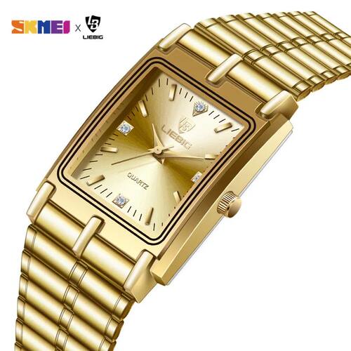Luxury Gold Steel Bracelet Wristwatches Female Male Clock