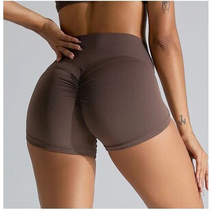 Yoga Shorts Seamless Knitted Fitness GYM Pants Women's High
