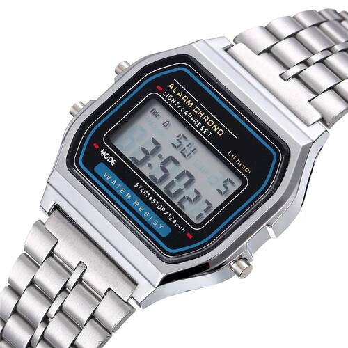 Luxuy LED Digital Watch fo Men Stainless Steel Men's