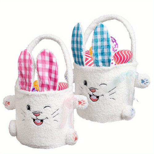 Easte Cute Egg Decoations White Plush Blue Powde Rabbit