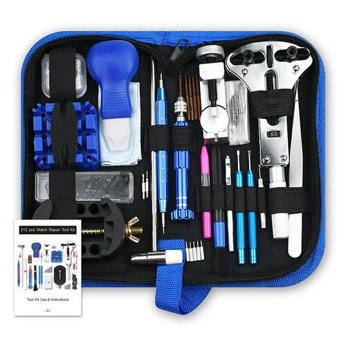 212pcs Watch Opener Repair Tool Kit Clock Pry Knife
