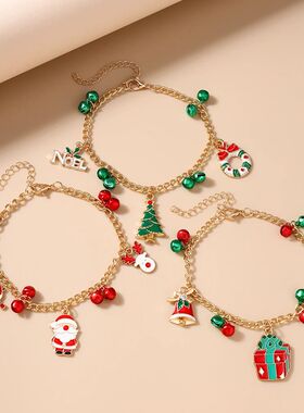 3pcs/set Fashion Chistmas Bacelet Bells Santa Clause