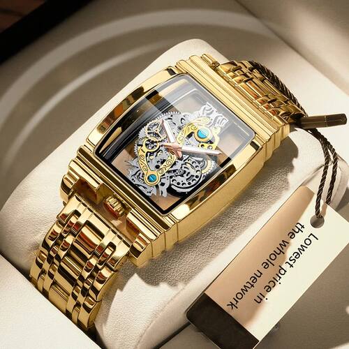 New Fashion Double Sided Hollowed Out Tanspaent Watch Men