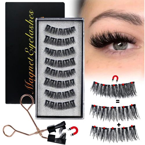 8Pcs Magnetic Eyelashes No Glue Needed Magnetic False