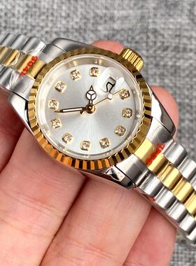 Two Tone Silver Gold Lady Watch NH05A Automatic Movement