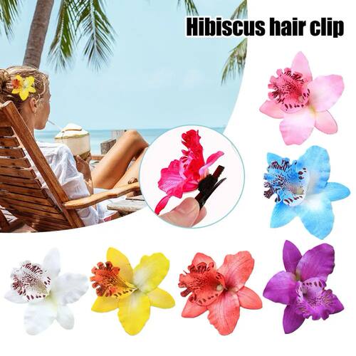 Hawaii Flower Hair Clips For Women Girls Floral Hibiscus