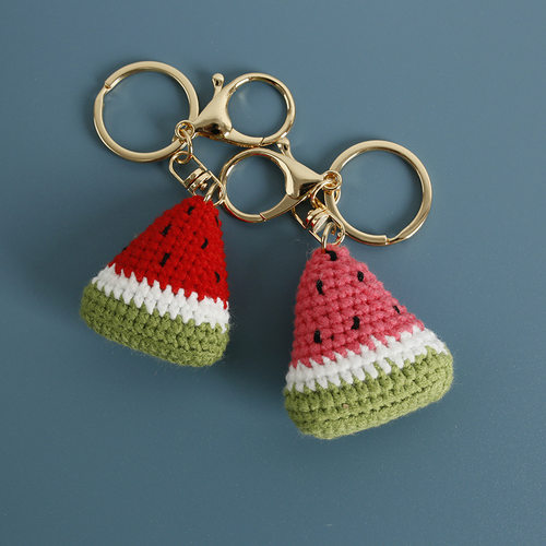 Sweet Hand-woven Watermelon Pendant Wool Crocheted Key
