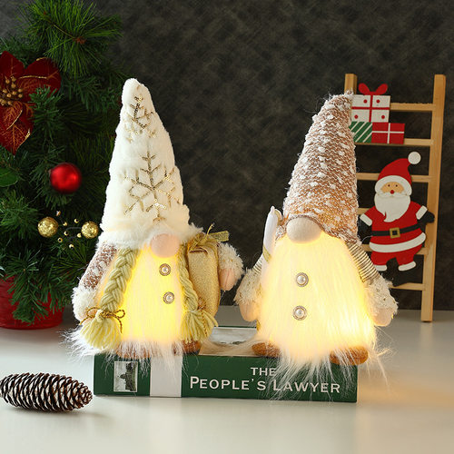 New Chistmas Decoation Long Bead Plush Luminous Gift Cutch