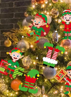 12 Pcs Chistmas Decoative Supplies Unique Design Wooden Elf