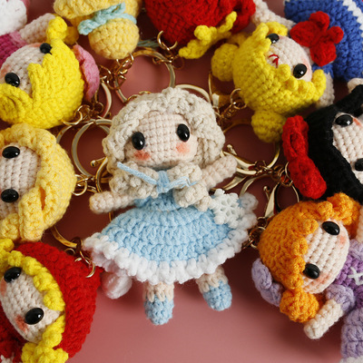 Super Cute Cartoon Hand-woven Princess Doll Cute 4 Wool
